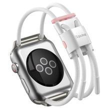 Заредете изображение във визуализатора на галерията – Baseus lockable rope for apple watch let`s go series 42mm / 44mm white-pink lbapwa4-b24 - TopMag
