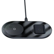 Заредете изображение във визуализатора на галерията – Baseus simple 2in1 wireless charger 18w max for phones+pods qi black wxjk-01 - TopMag
