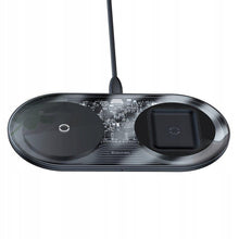 Заредете изображение във визуализатора на галерията – Baseus simple 2in1 wireless charger 18w max for phones+pods qi transparent wxjk-a01 - TopMag

