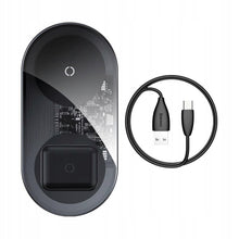 Заредете изображение във визуализатора на галерията – Baseus simple 2in1 wireless charger 18w max for phones+pods qi transparent wxjk-a01 - TopMag
