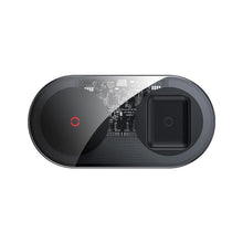 Заредете изображение във визуализатора на галерията – Baseus simple 2in1 wireless charger turbo edition 24w (with 12v charger) qi black tzwxjk-b01 - TopMag
