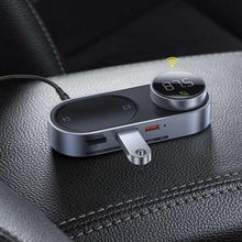 Заредете изображение във визуализатора на галерията – Baseus solar car wireless mp3 player / transmiter fm / bluetooth 5.0 700mah / tf / usb / aux black cdmp000001 - TopMag
