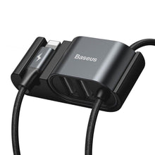 Заредете изображение във визуализатора на галерията – Baseus special data кабел for backseat 2xusb working with iPhone lightning 8-pin hub 1.5m czarny calhz-01 - TopMag
