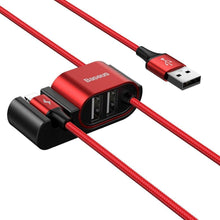 Заредете изображение във визуализатора на галерията – Baseus special data кабел for backseat 2xusb working with iPhone lightning 8-pin hub 1.5m red calhz-09 - TopMag
