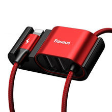 Заредете изображение във визуализатора на галерията – Baseus special data кабел for backseat 2xusb working with iPhone lightning 8-pin hub 1.5m red calhz-09 - TopMag

