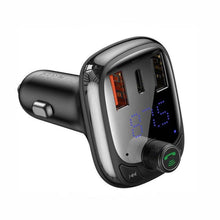 Заредете изображение във визуализатора на галерията – Baseus transmiter fm bluetooth mp3 with зарядно за кола 2 x usb 5a qc cctm-b01 - TopMag
