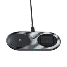 Заредете изображение във визуализатора на галерията – Baseus wireless charger 2in1 simple pro edition 15w max for phones+pods qi transparent wxjk-ca02 - TopMag
