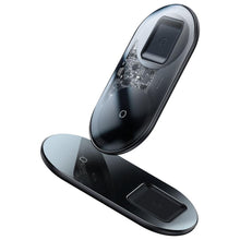 Заредете изображение във визуализатора на галерията – Baseus wireless charger 2in1 simple pro edition 15w max for phones+pods qi transparent wxjk-ca02 - TopMag
