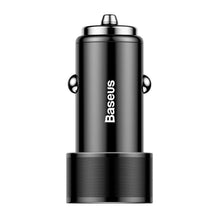 Заредете изображение във визуализатора на галерията – Baseusâ small screw 3.4a dual-usb car charging for iPhone lightning 8-pin кабел set black tzxld-a01/bsc-c15n - TopMag
