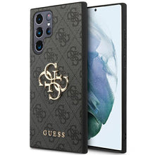 Заредете изображение във визуализатора на галерията – Guess GUHCS23L4GMGGR S23 Ultra S918 grey/grey hardcase 4G Big Metal Logo
