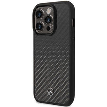 Заредете изображение във визуализатора на галерията – Mercedes MEHMP14LRCABK iPhone 14 Pro 6.1" black/black carbon hardcase Dynamic Line
