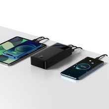Заредете изображение във визуализатора на галерията – Baseus Bipow powerbank with display 30000mAh 15W black (Overseas Edition) + cable USB-A - Micro USB 0.25m black (PPBD050201)
