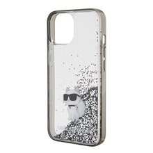 Заредете изображение във визуализатора на галерията – Original KARL LAGERFELD Case Liquid Glitter Choupette KLHCP15SLKCNSK for Iphone 15 Transparent
