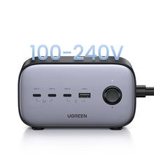 Заредете изображение във визуализатора на галерията – Ugreen wall charger GaN USB C / USB AC power strip black (CD270)

