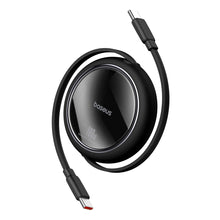 Заредете изображение във визуализатора на галерията – Baseus Free2Draw Mini USB-C - USB-C 100W 1m retractable cable - black
