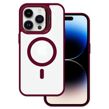 Заредете изображение във визуализатора на галерията – Tel Protect Kickstand Magsafe Case for Iphone 15 Pro burgundy
