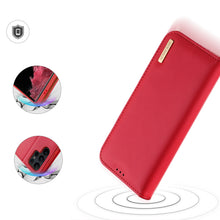 Заредете изображение във визуализатора на галерията – Dux Ducis Hivo case Samsung Galaxy S23 Ultra cover with flip wallet stand RFID blocking red
