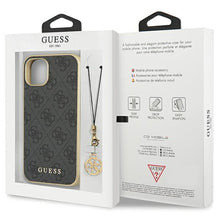 Заредете изображение във визуализатора на галерията – Guess GUHCP14SGF4GGR iPhone 14 6.1" grey/grey hardcase 4G Charms Collection
