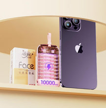 Заредете изображение във визуализатора на галерията – Joyroom powerbank 10000mAh Colorful Series 22.5W with 2 built-in USB C and Lightning cables pink (JR-L012)

