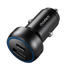 Заредете изображение във визуализатора на галерията – Choetech TC0014 USB-C USB-A PD 60W car charger with LED backlight - black
