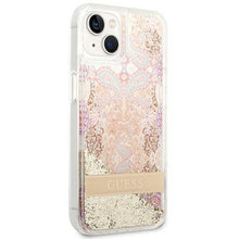 Заредете изображение във визуализатора на галерията – Original faceplate case guess guhcp14mlflsd for iphone 14 plus (liquide glitter paisley / gold)
