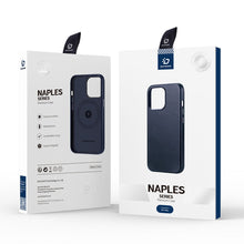 Заредете изображение във визуализатора на галерията – Dux Ducis Naples case for iPhone 14 Plus magnetic leather case MagSafe blue
