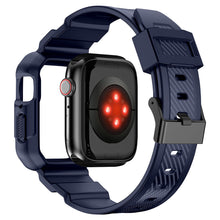 Заредете изображение във визуализатора на галерията – Kingxbar CYF537 2in1 Armored Case for Apple Watch SE, 8, 7, 6, 5, 4, 3, 2, 1 (45, 44, 42 mm) with Strap Blue
