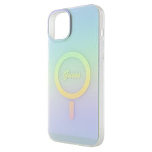 Заредете изображение във визуализатора на галерията – Original Case GUESS IML Iridescent Magsafe hardcase GUHMP15MHITSQ for Iphone 15 Plus turquoise
