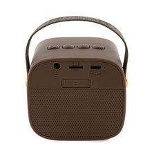 Заредете изображение във визуализатора на галерията – Guess Bluetooth speaker GUWSB2P4SMW Speaker mini brown/bown 4G Leather Script Logo with Strap
