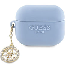Заредете изображение във визуализатора на галерията – Guess GUAP23DSLGHDB AirPods Pro 2 cover blue/blue 3D Rubber 4G Diamond Charm
