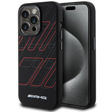 Заредете изображение във визуализатора на галерията – AMG Silicone Large Rhombuses Pattern MagSafe case for iPhone 15 Pro - black
