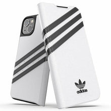 Заредете изображение във визуализатора на галерията – Adidas OR Booklet Case PU iPhone 13 6.1" black/black white 47092
