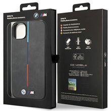 Заредете изображение във визуализатора на галерията – Case BMW BMHCP14S22PVTA iPhone 14 6.1" grey/grey Quilted Tricolor
