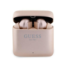 Заредете изображение във визуализатора на галерията – Guess GUTWSSU20ALEGP TWS Bluetooth Earphones + Dock Rose Gold/Rose Gold Printed Logo
