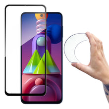 Заредете изображение във визуализатора на галерията – Wozinsky Full Cover Flexi Nano Glass Hybrid Screen Protector with frame for Samsung Galaxy M51 black
