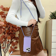 Заредете изображение във визуализатора на галерията – Strap Silicone Case for Iphone 15 Pro Max design 1 purple
