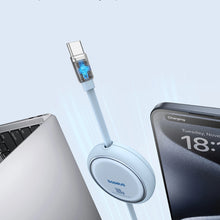 Заредете изображение във визуализатора на галерията – Baseus Free2Draw Mini USB-C - USB-C 100W 1m retractable cable - blue
