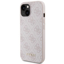 Заредете изображение във визуализатора на галерията – Guess 4G Metal Gold Logo case for iPhone 15 - pink
