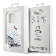 Заредете изображение във визуализатора на галерията – Original Case HELLO KITTY hardcase Liquid Glitter Charms
 Kitty Head HKHCP15LLIKHET for Iphone 15 Pro silver
