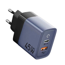 Заредете изображение във визуализатора на галерията – Forcell F-Energy Travel Charger with USB C and USB A sockets - 4A 45W with PD and Quick Charge 4.0 function
