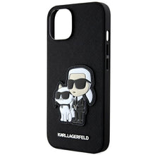 Заредете изображение във визуализатора на галерията – Original Pouch KARL LAGERFELD Saffiano Karl &amp; Choupette KLHCP14SSANKCPK for Iphone 14 Black
