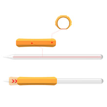 Заредете изображение във визуализатора на галерията – Stoyobe Silicone Holder Set of Silicone Holders for Apple Pencil 1 / Apple Pencil 2 / Huawei M-Pencil Orange+Black+White (3 Pack)
