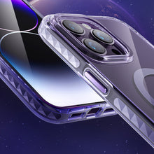 Заредете изображение във визуализатора на галерията – Kingxbar PQY Ice Crystal Series magnetic case for iPhone 14 MagSafe pink and blue
