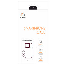 Заредете изображение във визуализатора на галерията – Tel Protect Kickstand case + camera glass (lens) for Iphone 13 burgundy
