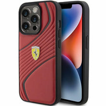 Заредете изображение във визуализатора на галерията – Original FERRARI hardcase Twist Metal Logo FEHCP15LPTWR do Iphone 15 Pro Red
