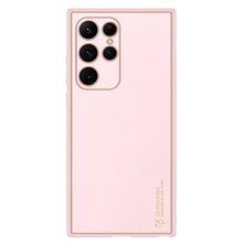 Заредете изображение във визуализатора на галерията – Dux Ducis Yolo elegant cover made of ecological leather for Samsung Galaxy S22 Ultra pink
