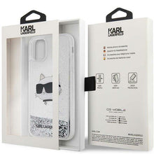 Заредете изображение във визуализатора на галерията – Karl Lagerfeld KLHCN61LNCHCS iPhone 11/ XR silver/silver hardcase Glitter Choupette Head
