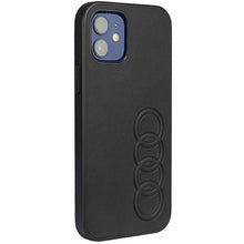 Заредете изображение във визуализатора на галерията – Audi Synthetic Leather iPhone 12/12 Pro 6.1" black/black hardcase AU-TPUPCIP12P-TT/D1-BK
