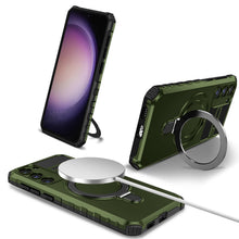 Заредете изображение във визуализатора на галерията – Tel Protect Armor Magsafe Metal Ring Case for Samsung Galaxy S23 green
