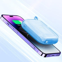 Заредете изображение във визуализатора на галерията – Joyroom powerbank 10000mAh Jelly Series 22.5W with built-in Lightning cable blue (JR-L003)
